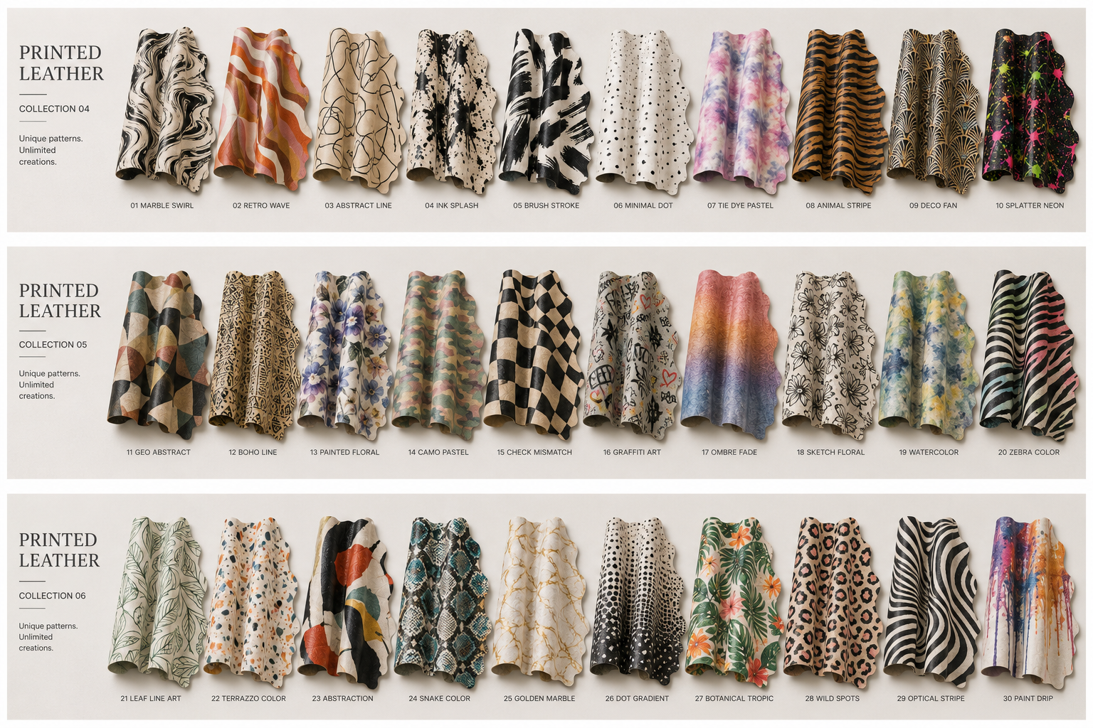 Baskılı deri — printed embossed leather material