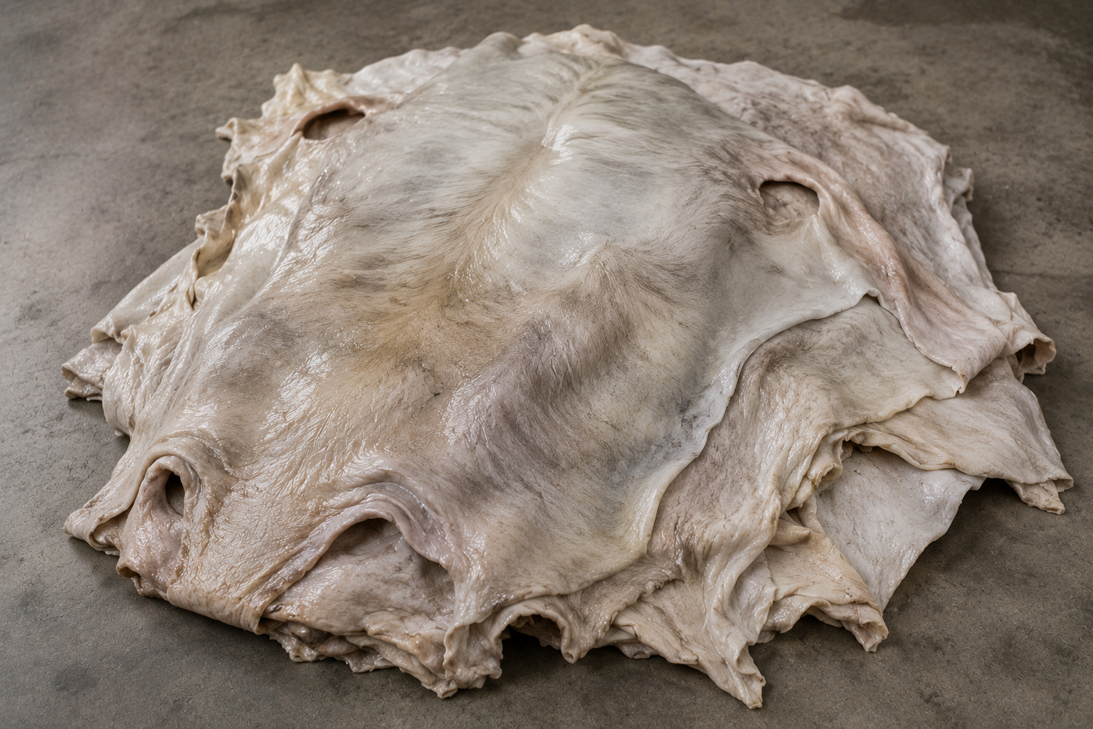 Islak tuzlanmış ham post — wet salted hides for leather processing