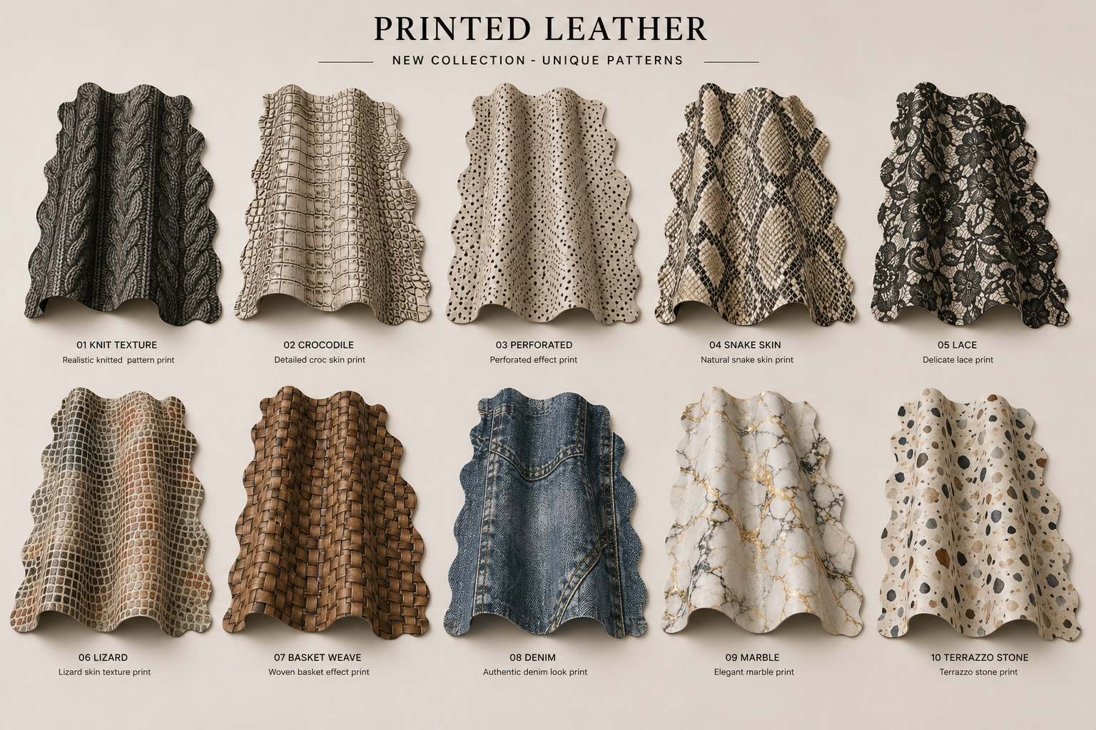 Leather material rolls for sourcing and export